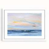 Abstract landscape wall art framed with a white mat, showcasing vibrant colors and intricate details, perfect for modern home decor. Ideal for adding a touch of elegance to living spaces.