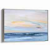 Framed canvas artwork showcasing an abstract landscape design in soothing silver tones, emphasizing depth and texture, ideal for modern home decor.