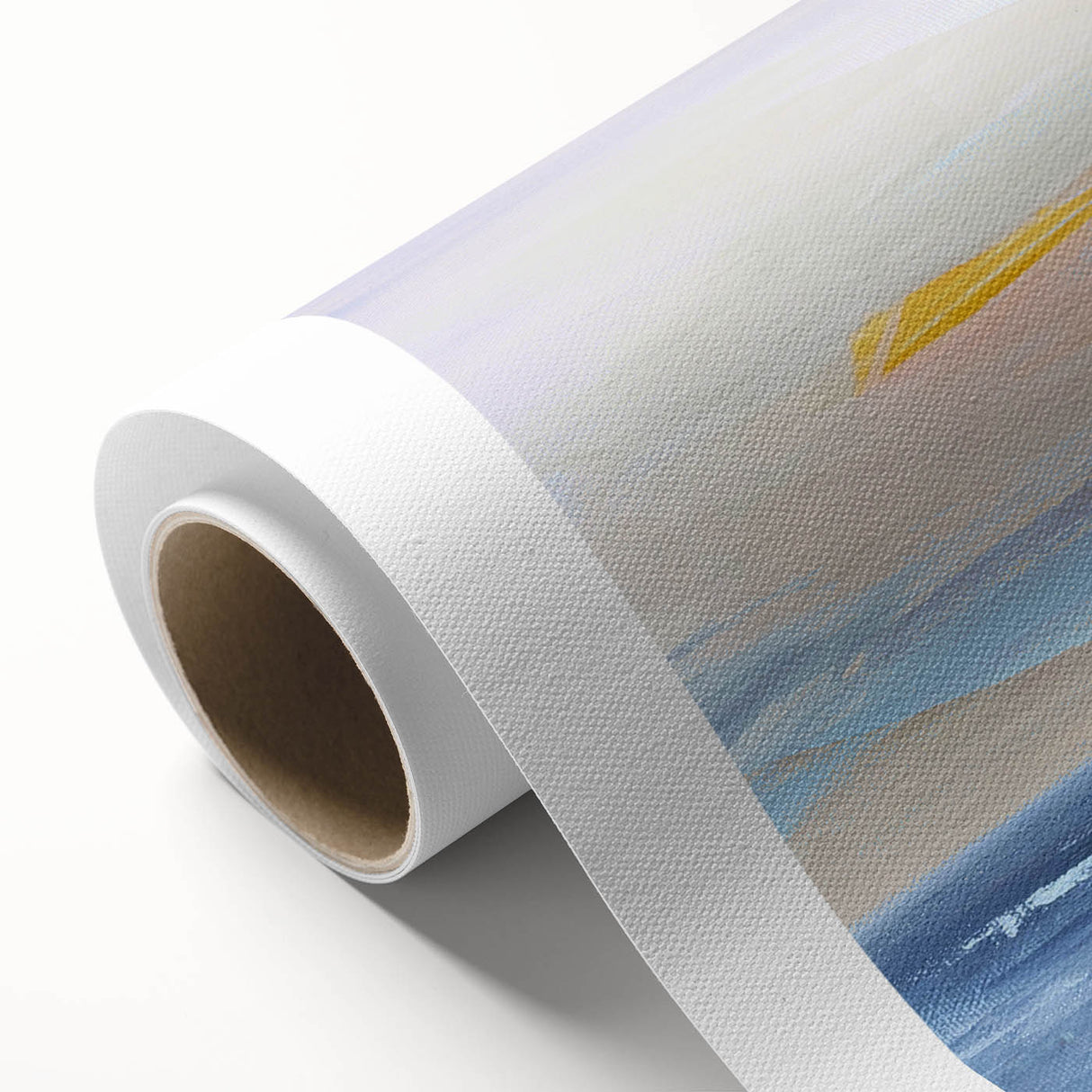 Abstract landscape wall art on rolled canvas, showcasing vibrant colors and fluid shapes, perfect for modern home décor. Packaged securely in a sturdy tube.