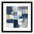 Modern Abstract Wall Art – Textured Blue and Beige Blocks