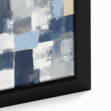 Modern Abstract Wall Art – Textured Blue and Beige Blocks