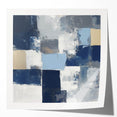 Modern Abstract Wall Art – Textured Blue and Beige Blocks