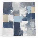 Modern Abstract Wall Art – Textured Blue and Beige Blocks