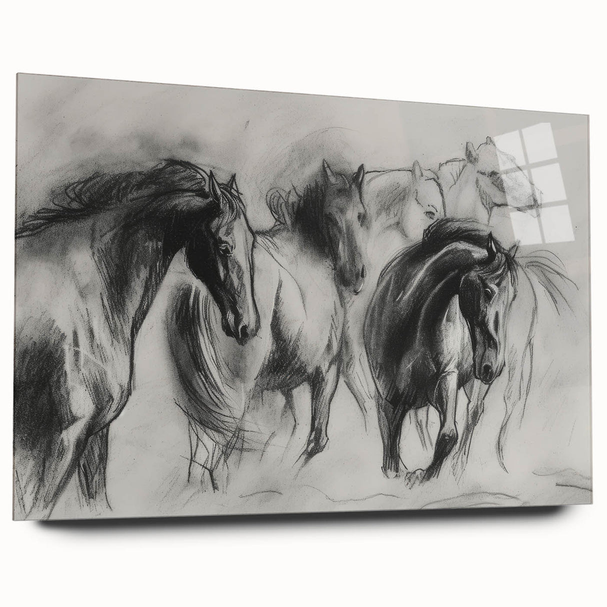 Acrylic glass display showcasing a colorful animal design from the side view, highlighting vibrant hues and detailed artwork, ideal for modern decor.
