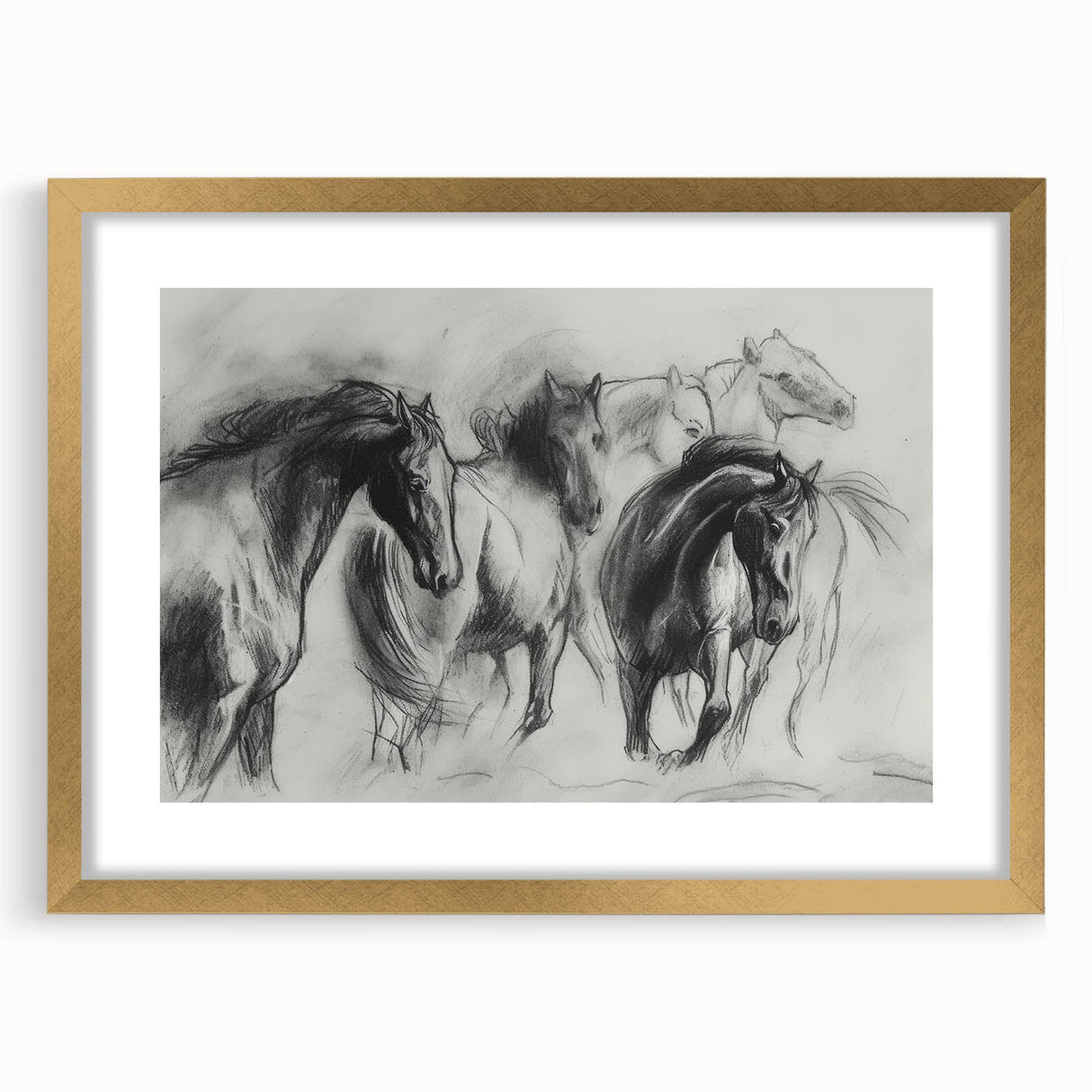 Elegant gold-framed animal artwork with a white mat, showcasing intricate designs and vibrant colors, perfect for enhancing home decor and adding sophistication.
