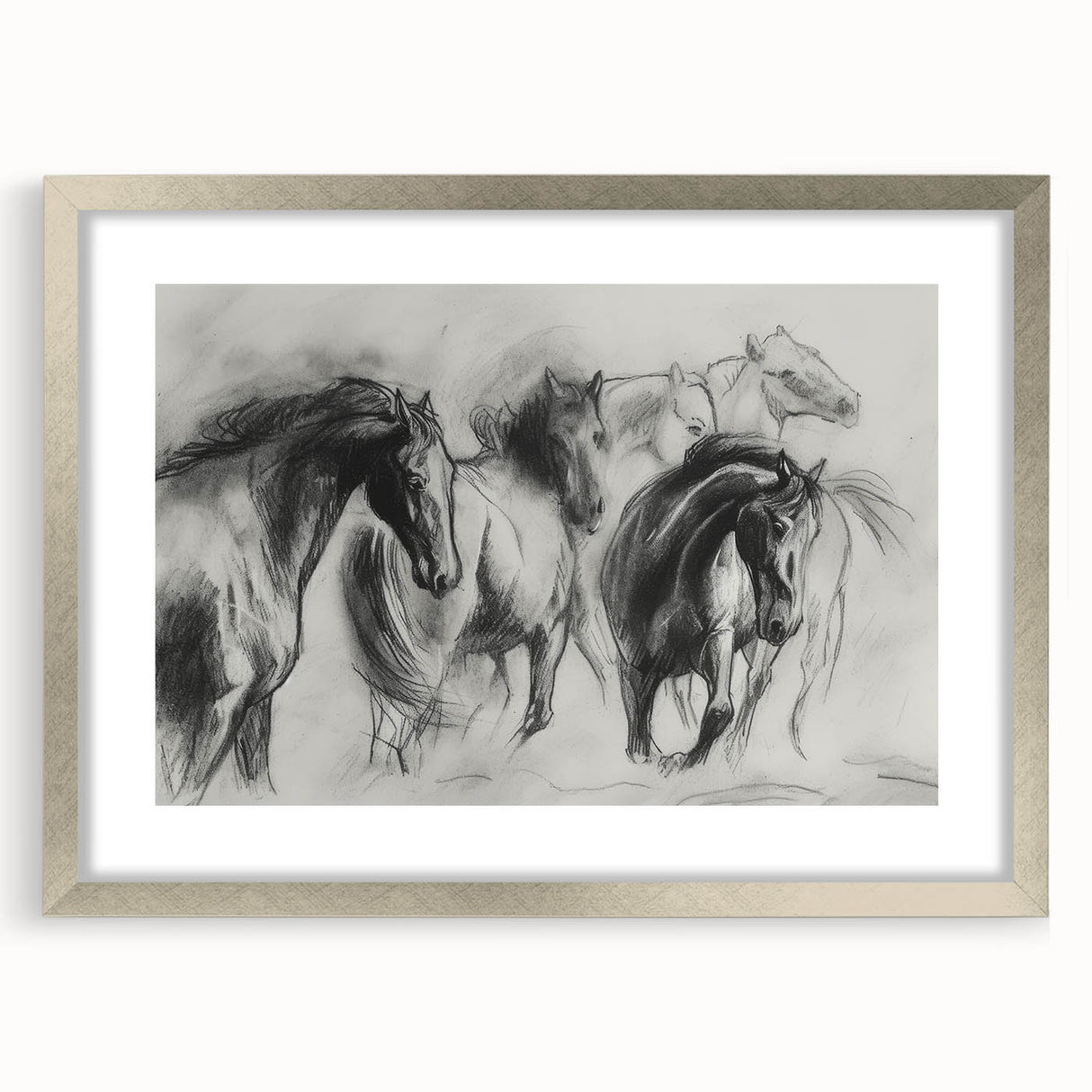 Framed artwork featuring a whimsical animal design in a silver mat, showcasing vibrant colors and intricate details, perfect for enhancing home decor.