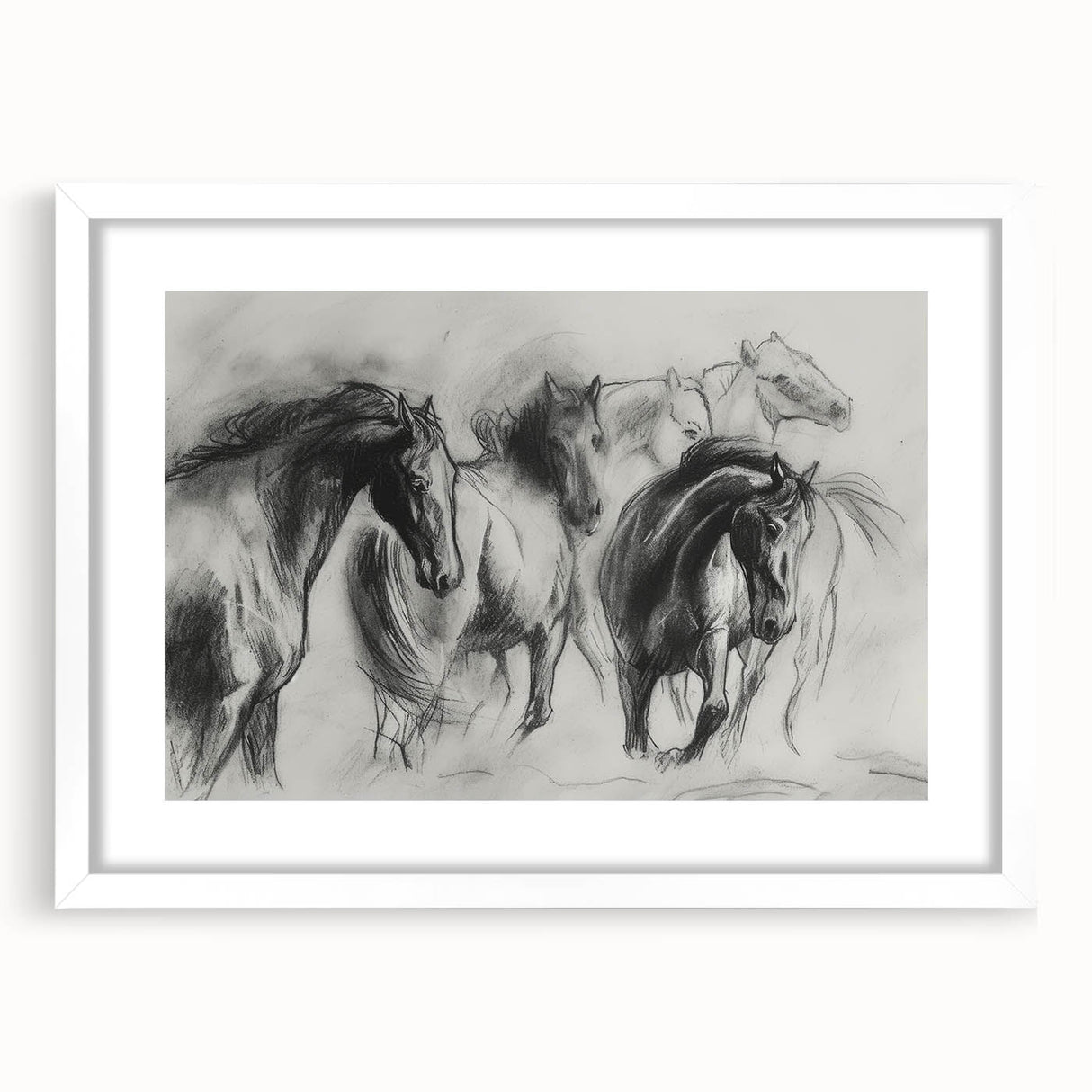 Framed artwork showcasing a whimsical animal design with a white mat and modern frame, ideal for children's rooms or playful decor. Perfect for adding charm to any space.