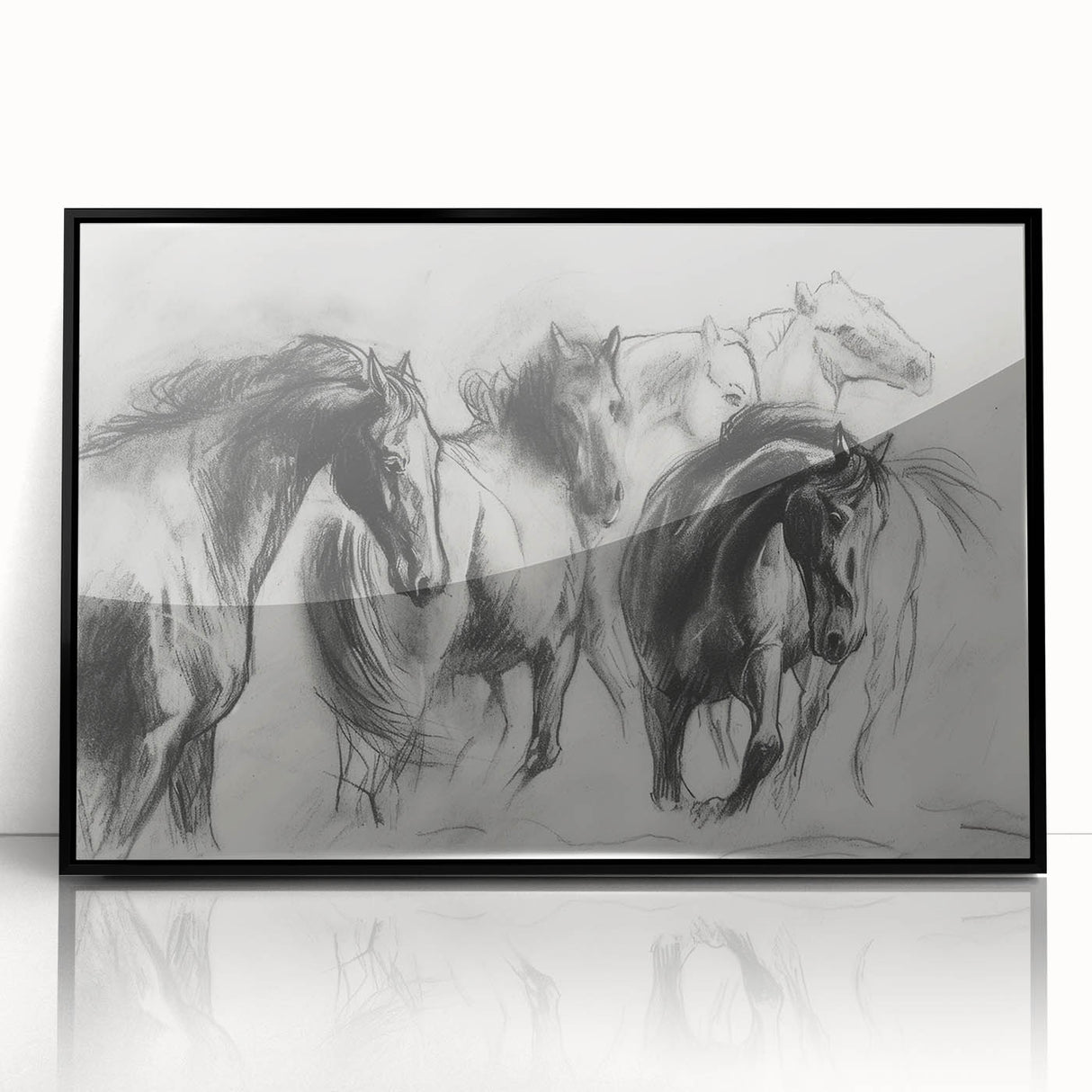 Framed acrylic wall art featuring a vibrant animal design on a black background, showcasing intricate details and bold colors, perfect for modern decor.