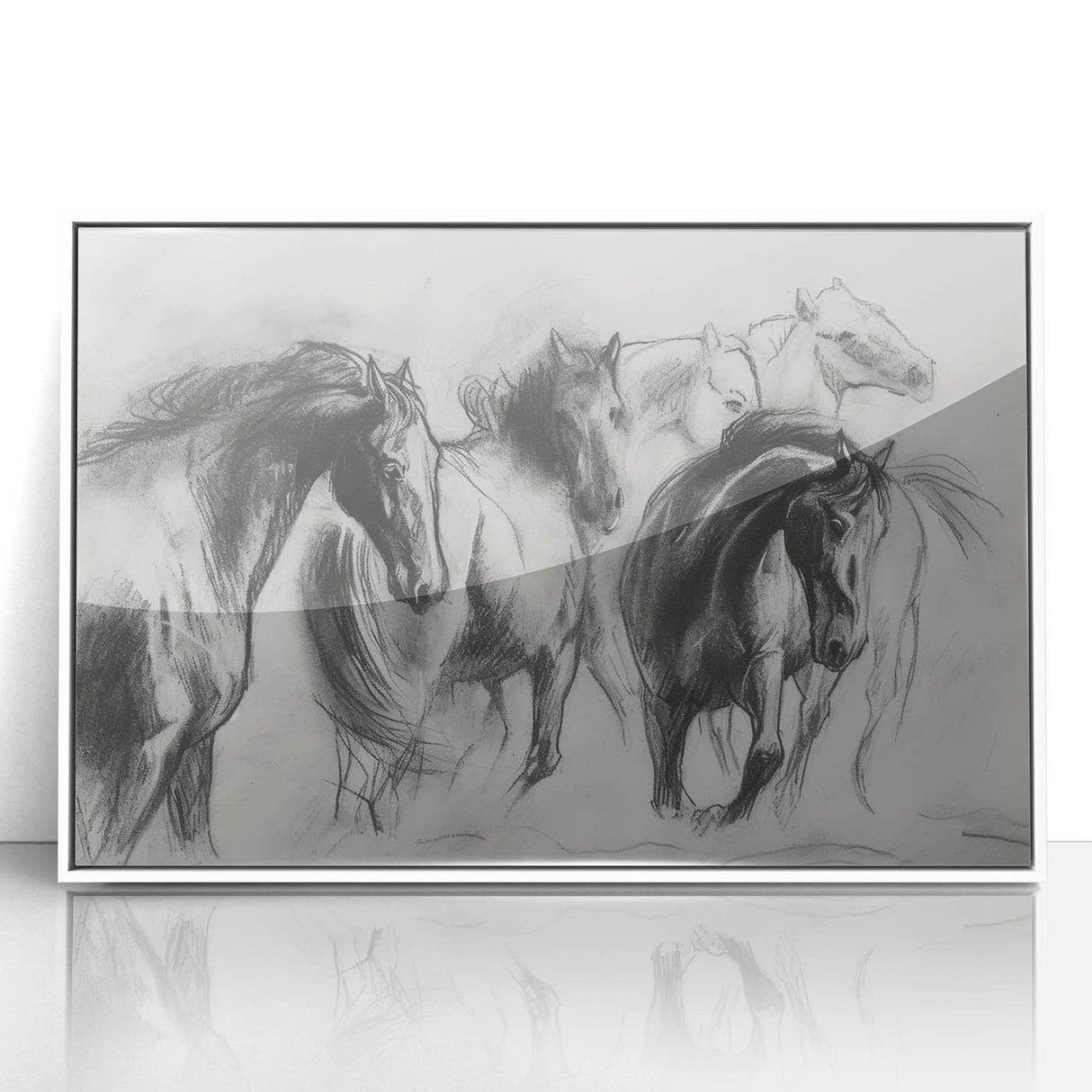 Framed acrylic artwork showcasing vibrant, stylized animal designs in a minimalist white frame. Ideal for contemporary home decor, adding a touch of nature-inspired elegance.