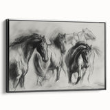Framed canvas art showcasing a vibrant animal design with a black border, viewed from the side, perfect for enhancing home decor with a contemporary touch.