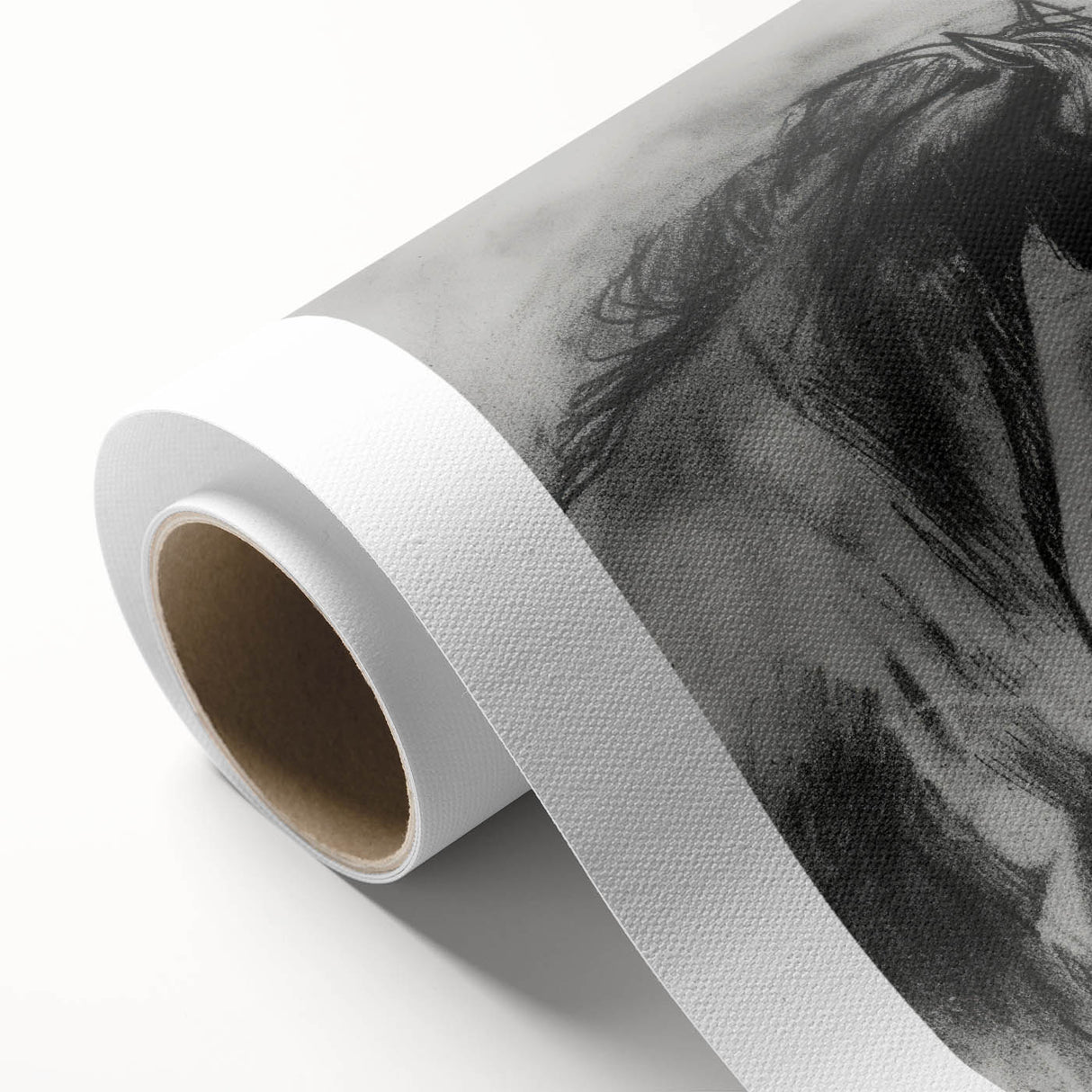 Rolled canvas art showcasing vibrant African animal designs in warm earth tones, elegantly packaged in a protective cardboard tube for safe shipping.