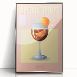Large art print of abstract food and drinks in silver frame, in mid-century modernist style, suitable for nursery wall art.