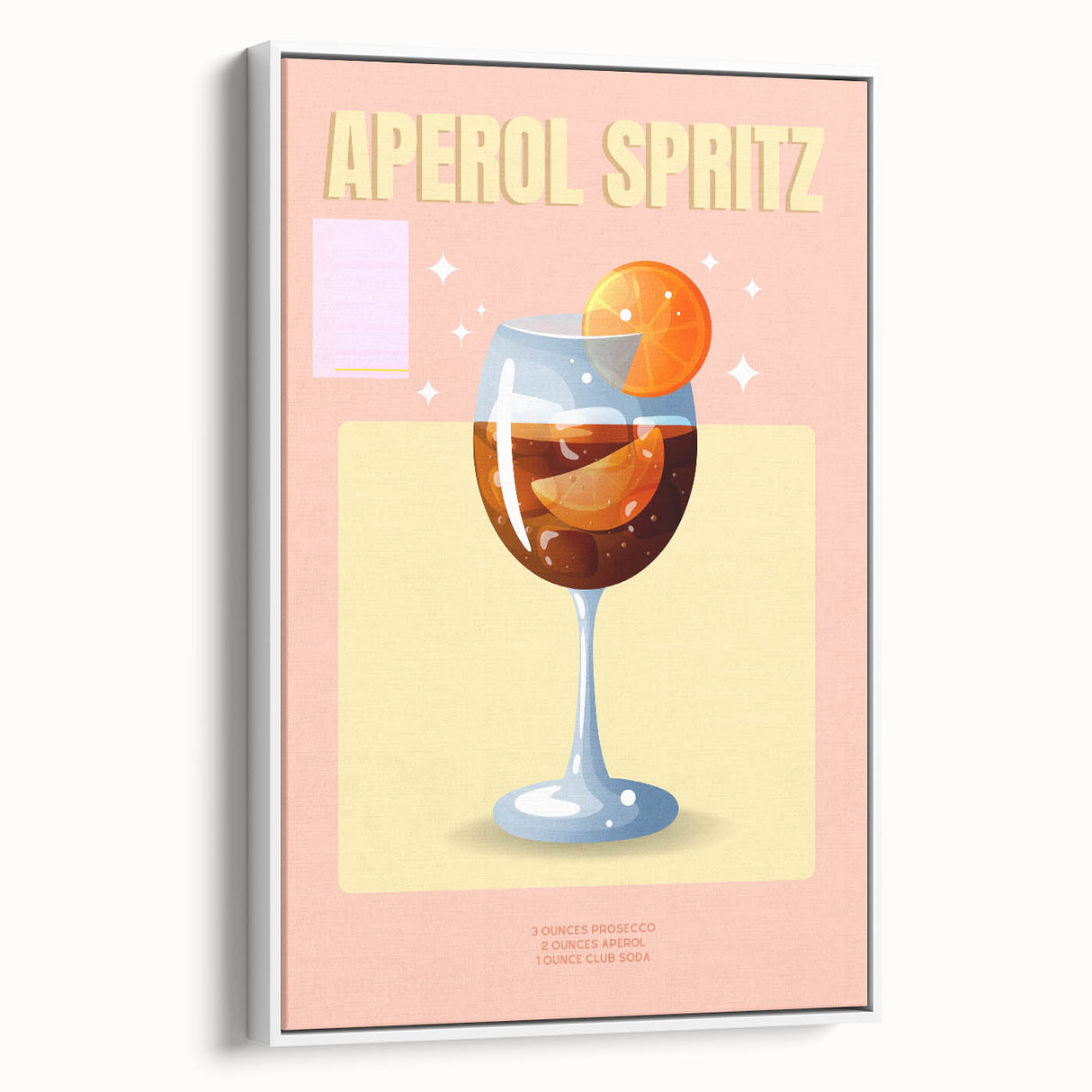 Extra large framed canvas featuring a vintage poster art of colorful food and drinks, ideal for living room decor.