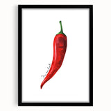 Extra large abstract art print featuring vibrant, textured depictions of assorted fruits on a black framed canvas.