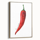 Framed canvas featuring a vintage poster of assorted fruits in rich gold tones, ideal for bedroom wall art.