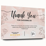 Floral Thank You Card - Personalized Customer Appreciation