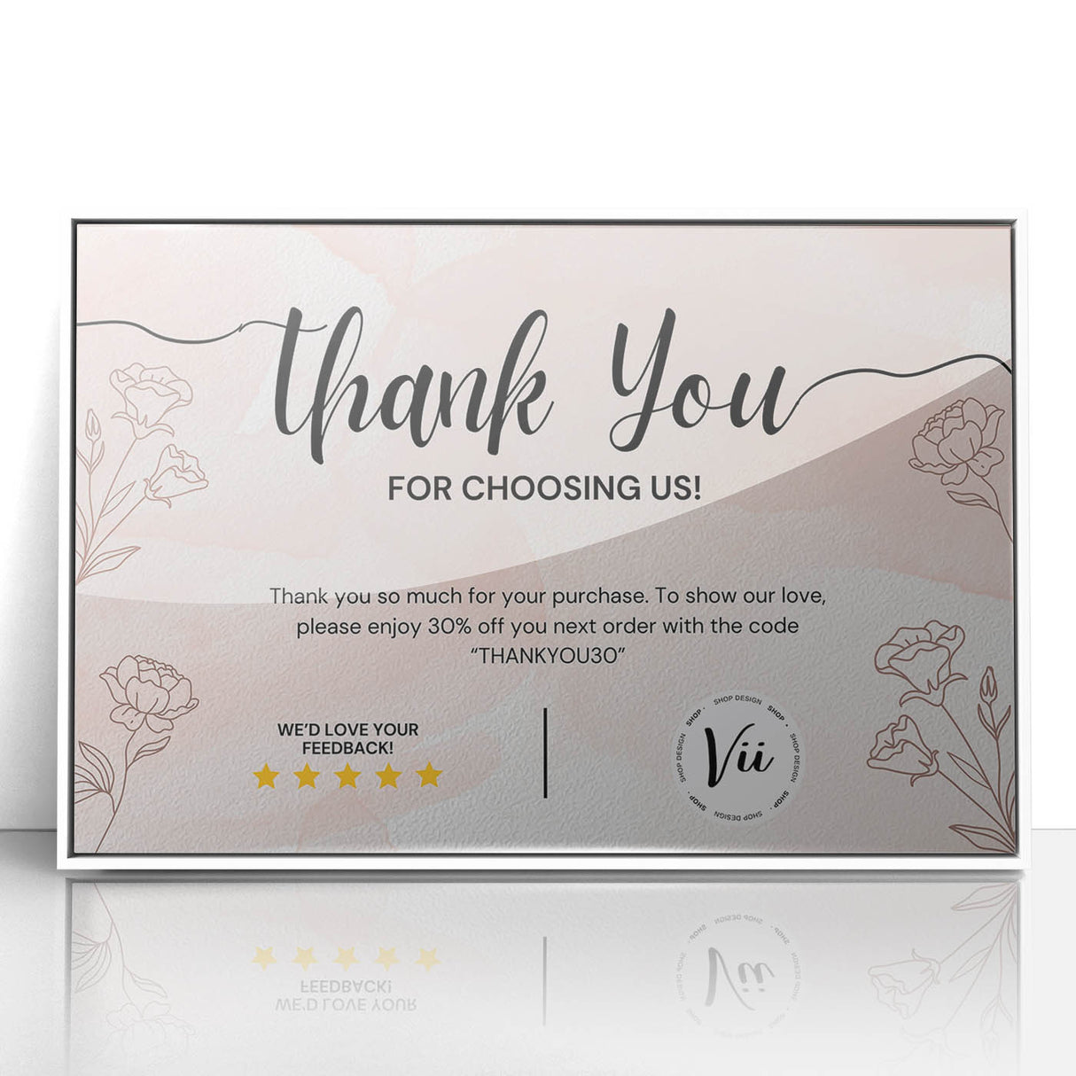 Floral Thank You Card - Personalized Customer Appreciation