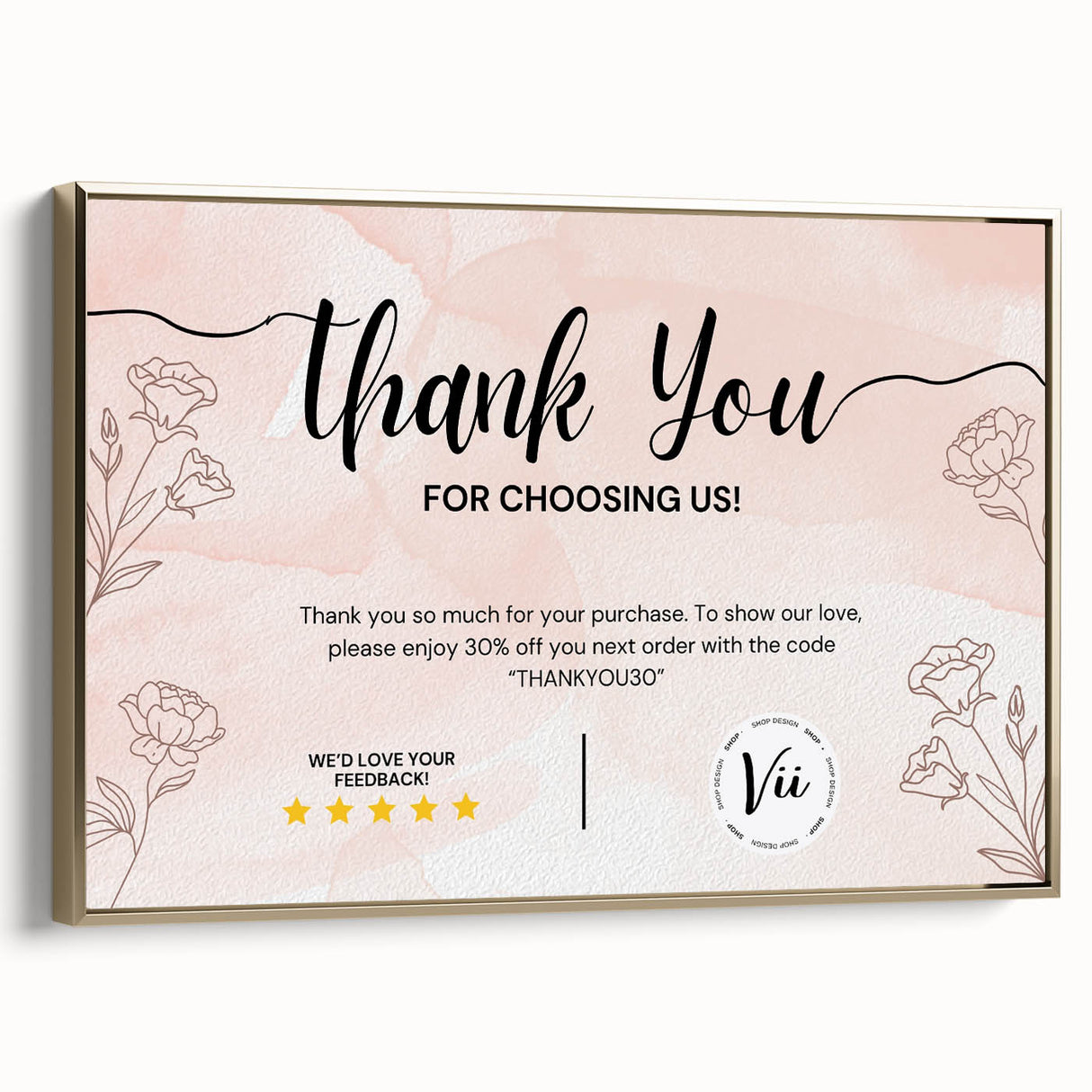 Floral Thank You Card - Personalized Customer Appreciation