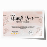 Floral Thank You Card - Personalized Customer Appreciation