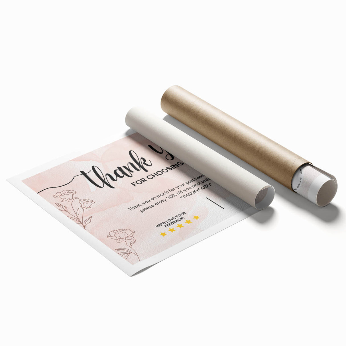Floral Thank You Card - Personalized Customer Appreciation
