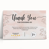 Floral Thank You Card - Personalized Customer Appreciation