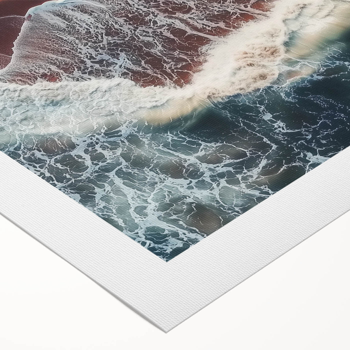 Vibrant rolled canvas artwork depicting a serene beach landscape with soft pastel colors, ideal for home decor, packaged securely in a protective tube.