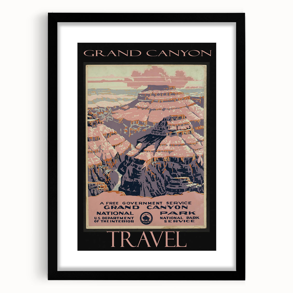 Retro Grand Canyon Poster – Vintage National Park Art