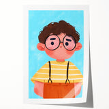 Curly Haired Boy - Boys Room Wall Art Kids Wall Art Prints