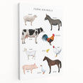 Farm Animals Kids Educational Wall Art - Learning Poster for Classrooms