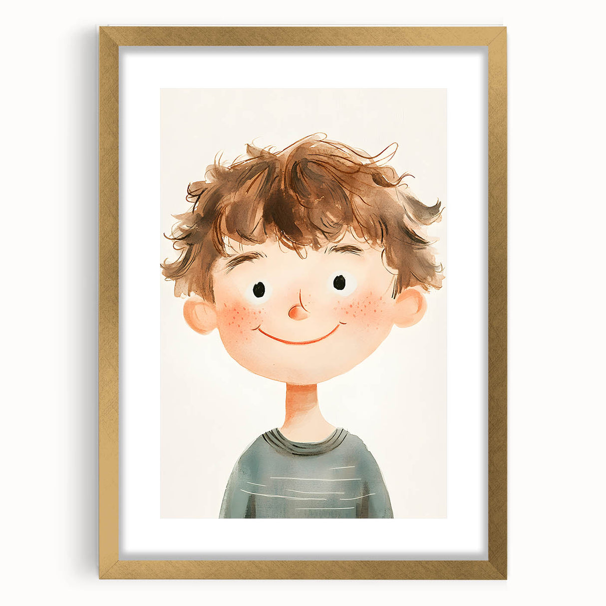 Smiling Boy Nursery Wall Art – Kids Room & Baby Room Decor