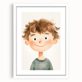 Smiling Boy Nursery Wall Art – Kids Room & Baby Room Decor