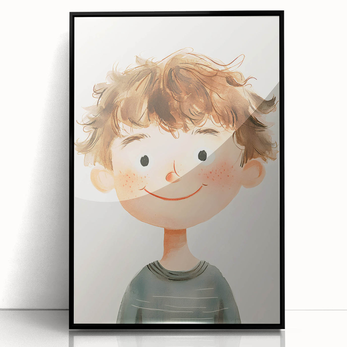 Smiling Boy Nursery Wall Art – Kids Room & Baby Room Decor
