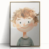 Smiling Boy Nursery Wall Art – Kids Room & Baby Room Decor