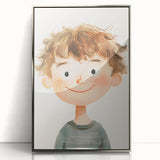 Smiling Boy Nursery Wall Art – Kids Room & Baby Room Decor