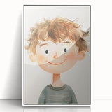 Smiling Boy Nursery Wall Art – Kids Room & Baby Room Decor