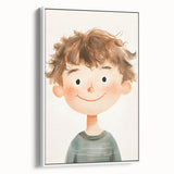 Smiling Boy Nursery Wall Art – Kids Room & Baby Room Decor