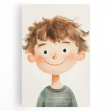 Smiling Boy Nursery Wall Art – Kids Room & Baby Room Decor