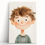 Smiling Boy Nursery Wall Art – Kids Room & Baby Room Decor