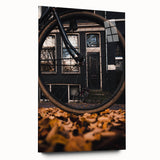 Large abstract wall art in warm autumn hues on acrylic glass, ideal for bedroom or dining room decor.