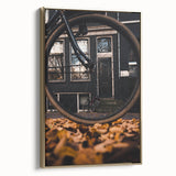 Framed canvas featuring a vintage-style landscape painting of an autumnal scene, ideal for bedroom wall decor.