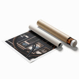 Extra large rolled print of autumnal floral art in warm orange and brown tones, ideal for classy bathroom wall art.