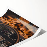 Extra large wall art depicting line art flowers in muted earth tones, printed on rolled canvas.