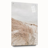 Large abstract wall art on acrylic glass featuring swirling blue and white patterns.