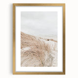 Extra large abstract art print with textured design in gold and white, framed, ideal for living room decor.