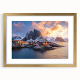 Framed landscape artwork showcasing dramatic cliffs with a gold mat, perfect for adding elegance to any room decor. Ideal for nature lovers and home styling.