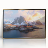 Framed acrylic artwork depicting a stunning cliff landscape with vibrant colors and intricate details, ideal for adding elegance to any modern decor.