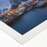 Stunning rolled canvas artwork depicting dramatic cliffs and serene landscapes, showcasing vibrant colors and intricate details, ideal for home decor.