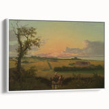Classic Romantic Paintings - Danish Landscape with Stone Canvas Art