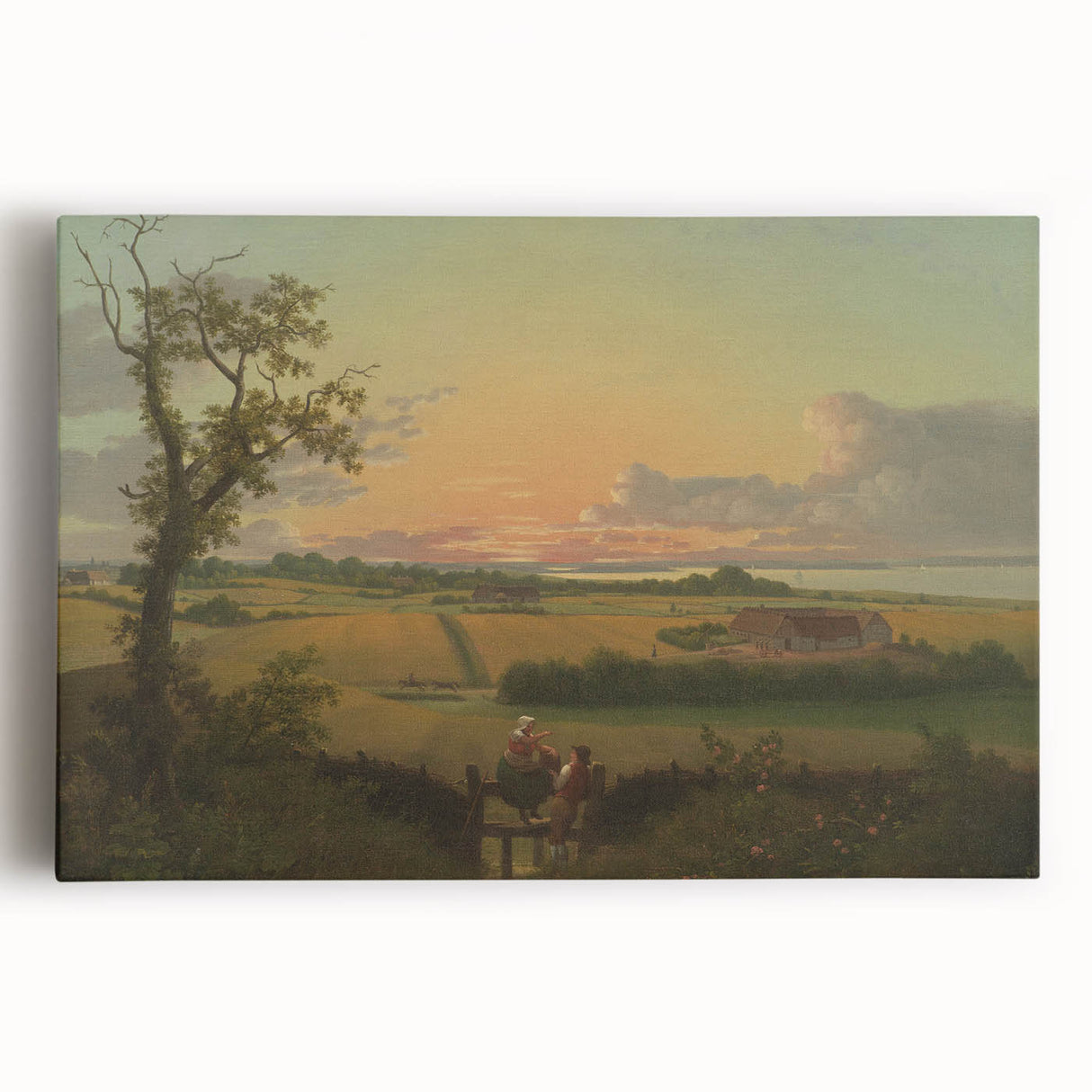 Classic Romantic Paintings - Danish Landscape with Stone Canvas Art