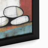 Abstract Stone Stack Living Room Wall Art – Beige & Red Canvas
